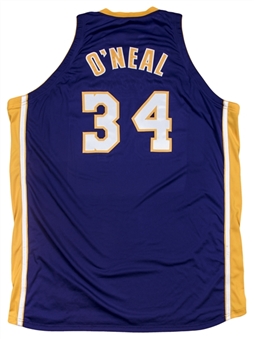 2001-02 Shaquille ONeal Game Used Los Angeles Lakers Road Jersey With 9/11 Memorial Patch (Meza LOA)